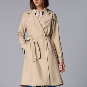 Simply Vera Vera Wang Tan Trench Coat